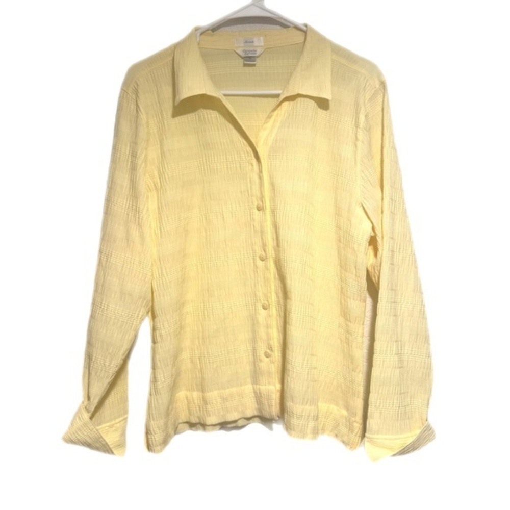 Christopher & Banks Light Yellow Stretch Blouse